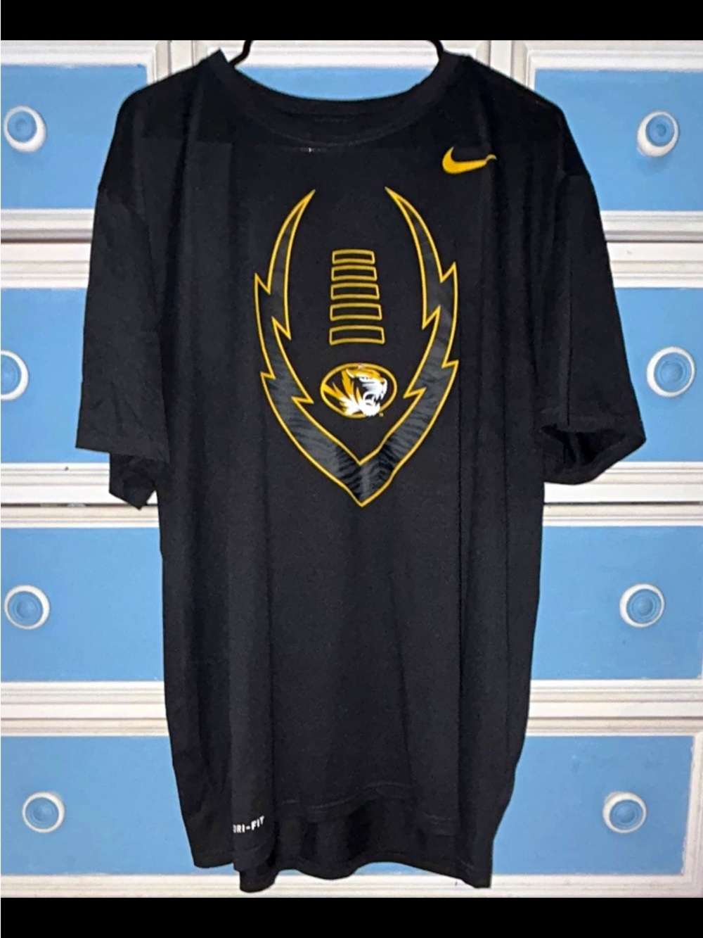 Nike Black & Gold Mizzou/Missouri Tigers Football Graphic Dri-FIT Shirt